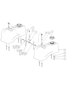 Fuel Tank Assembly Diagram and Parts List for M72-KW 53AI8CTZ750-37HP-OHV Cub Cadet Lawn Tractor